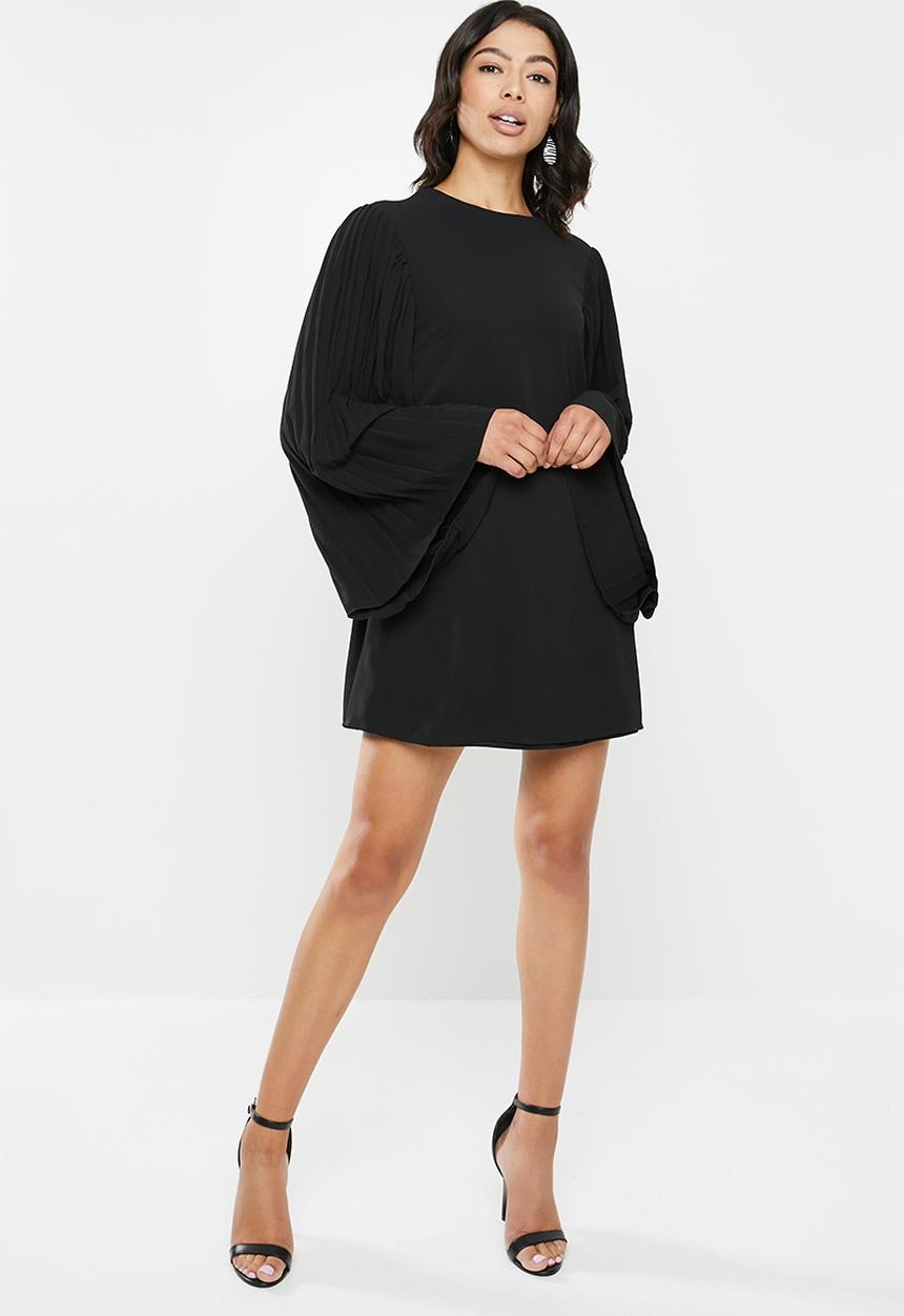 Missguided - Pleated sleeve shift dress - black