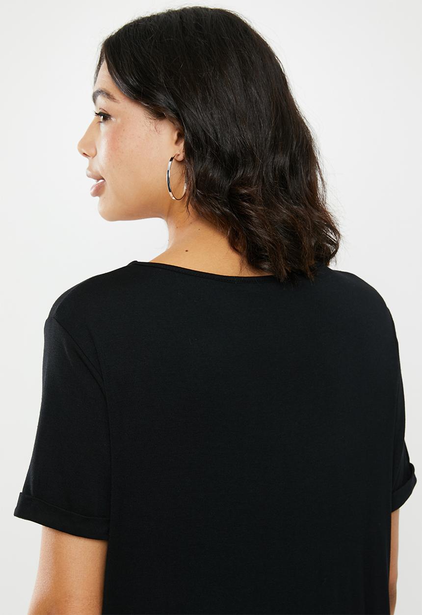 Missguided - 2Pack v neck boyfriend T-shirt - black & white
