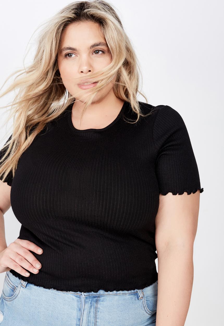 Cotton On - Curve sister short sleeve tee - black