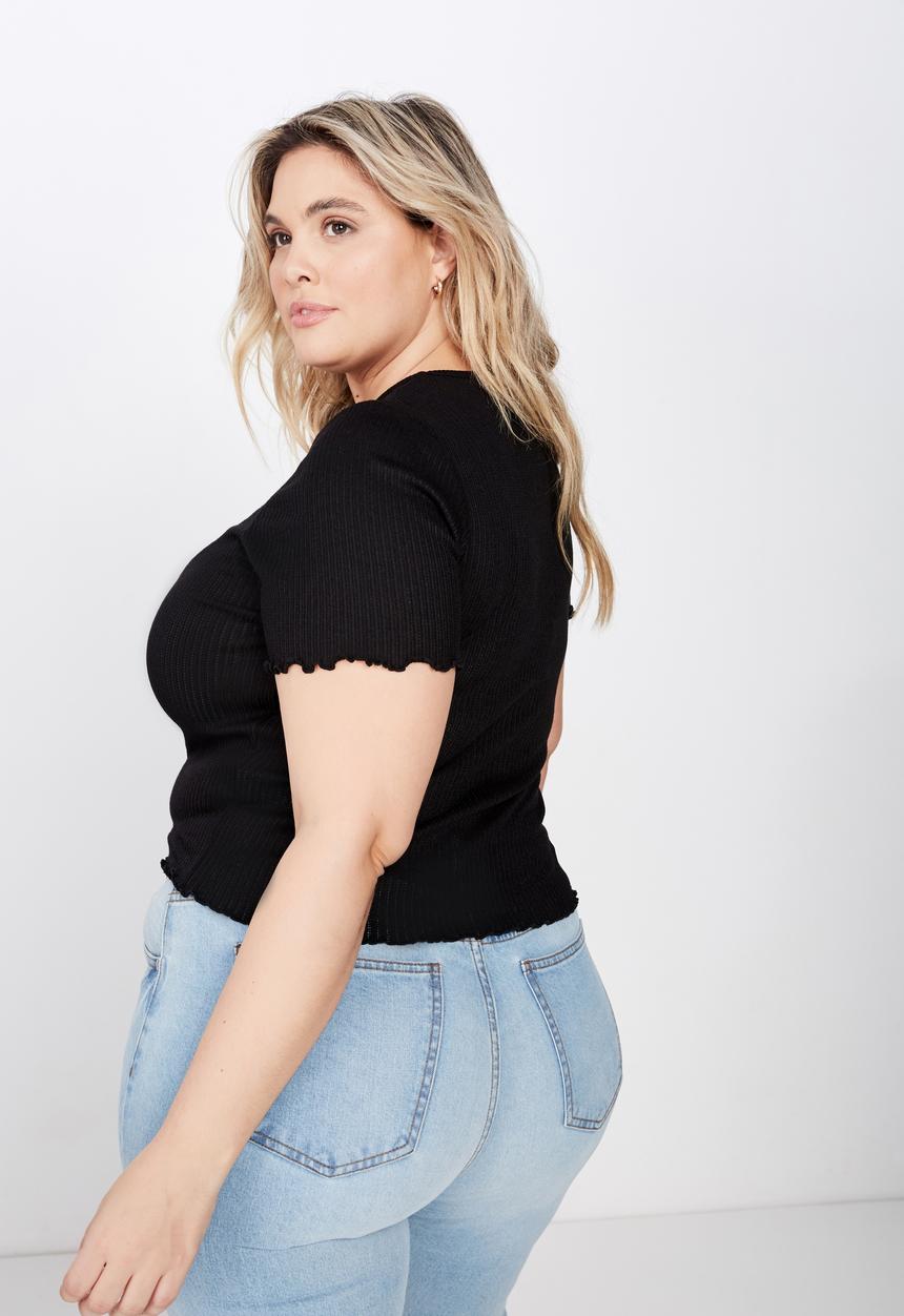 Cotton On - Curve sister short sleeve tee - black