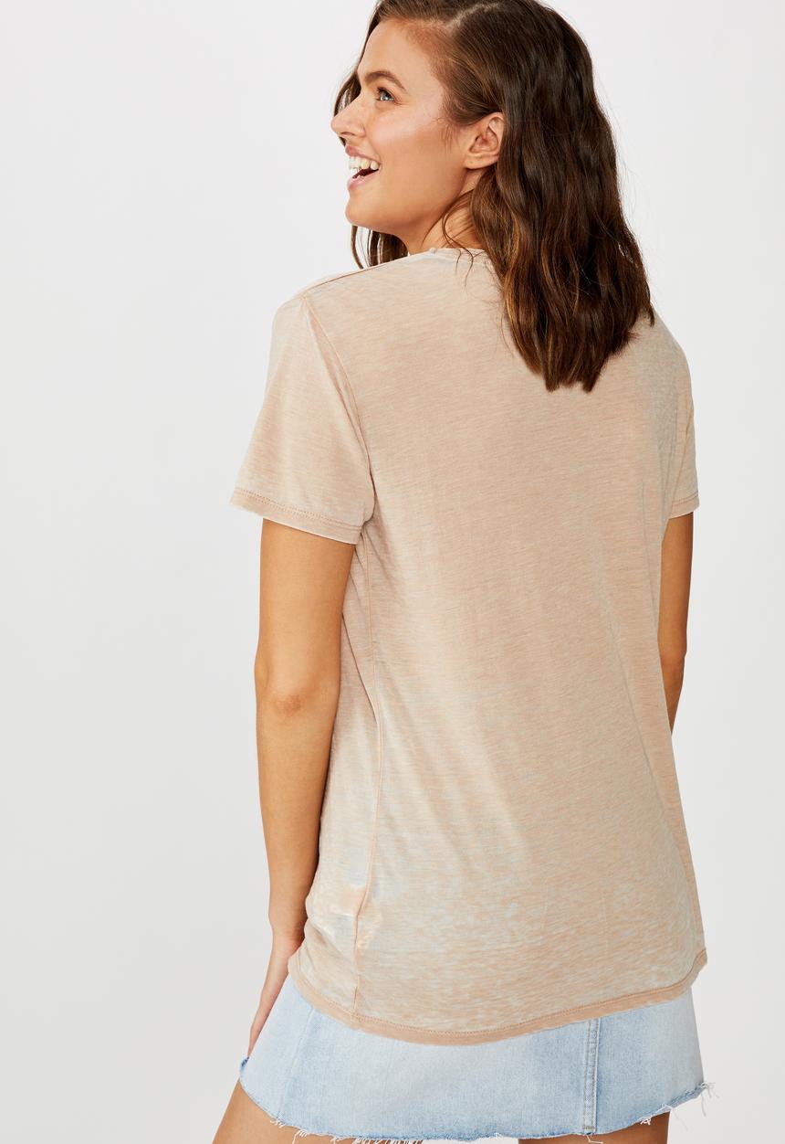 Cotton On - Classic slogan tee good times and tan lines - beige 