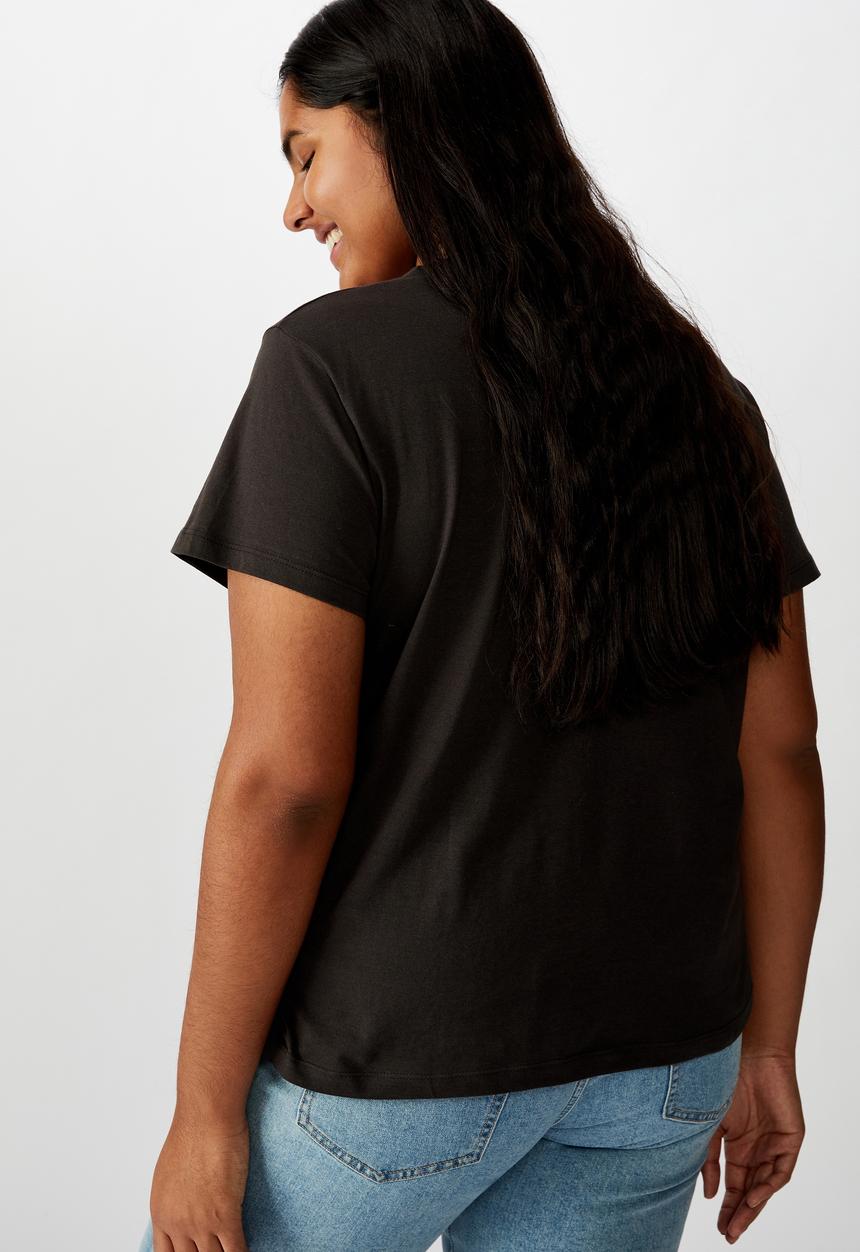Cotton On - Curve graphic tee Sunday funday - black