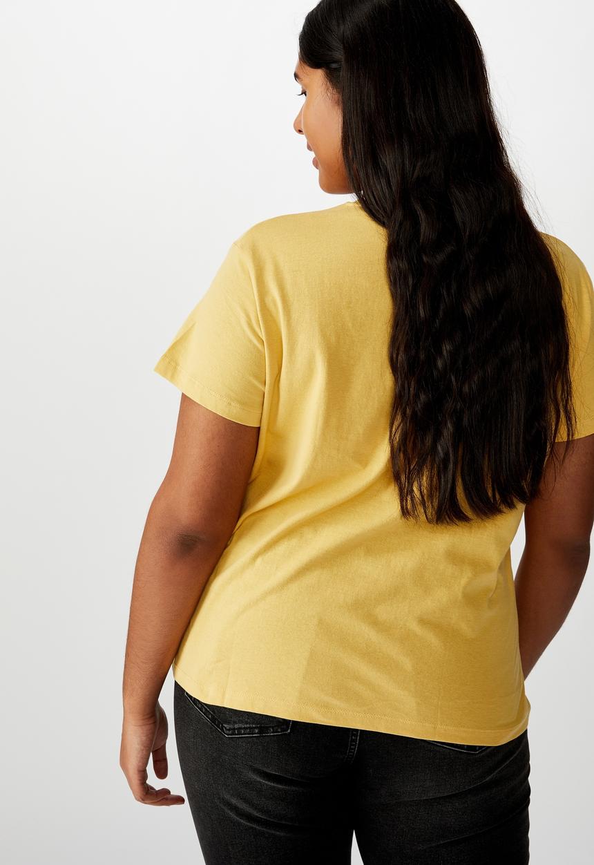 Cotton On - Curve graphic tee over it - yellow 