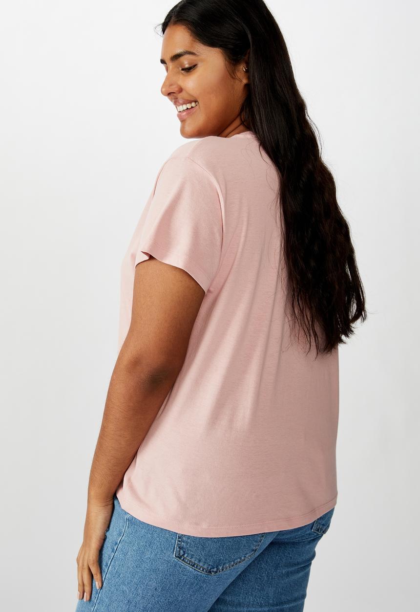 Cotton On - Curve graphic tee create - pink 