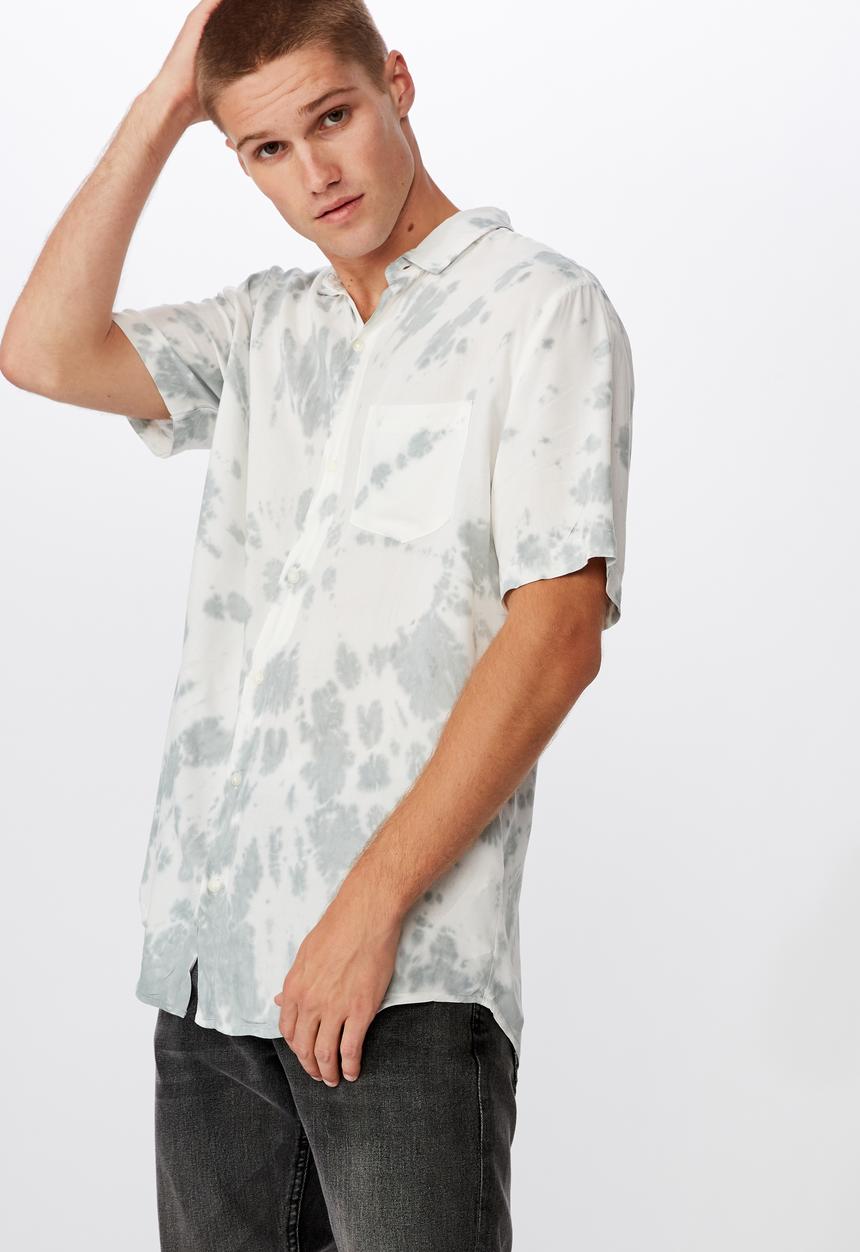 Cotton On - 91 short sleeve shirt - grey & white