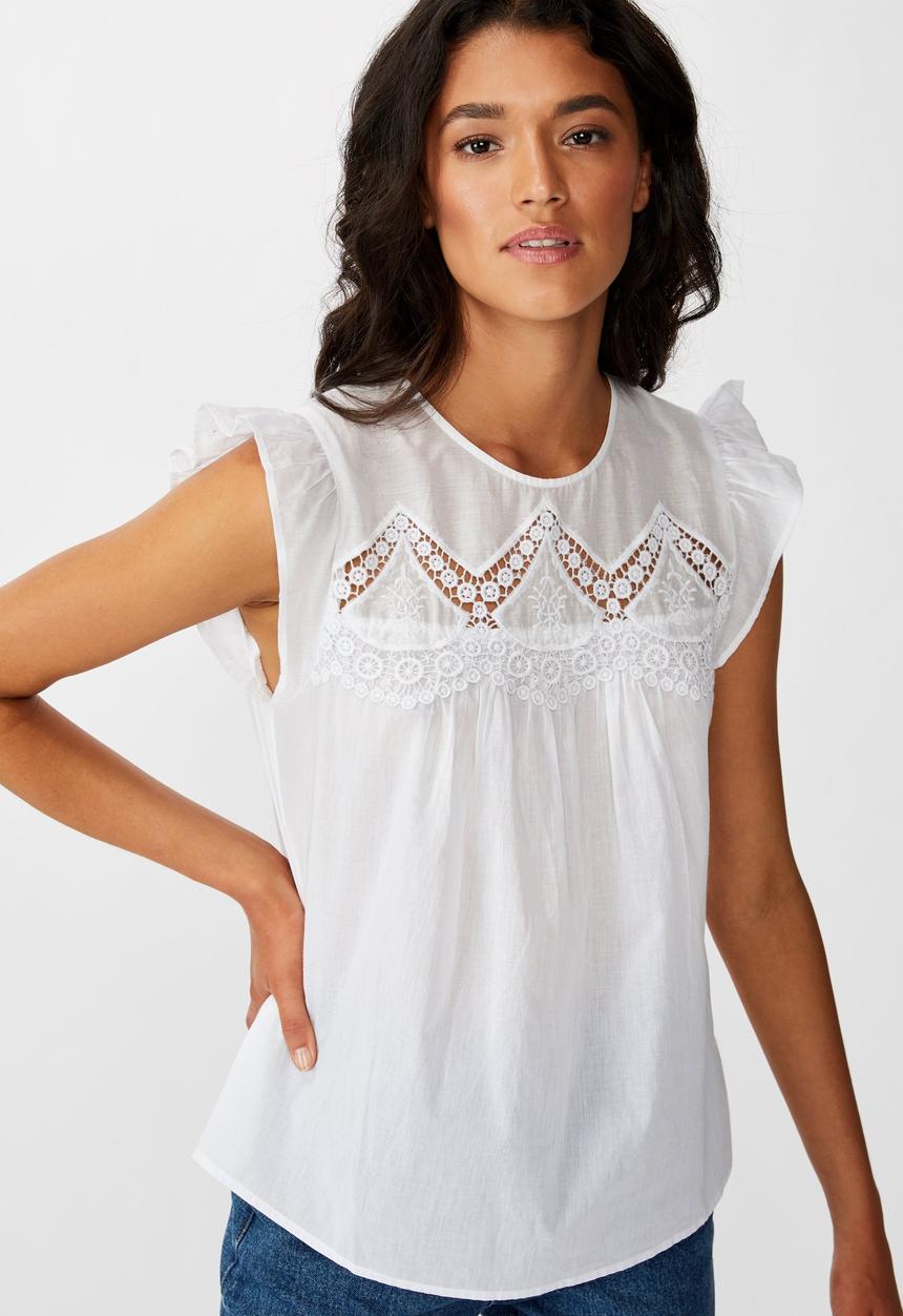 Cotton On - Free spirit sleeveless blouse - white