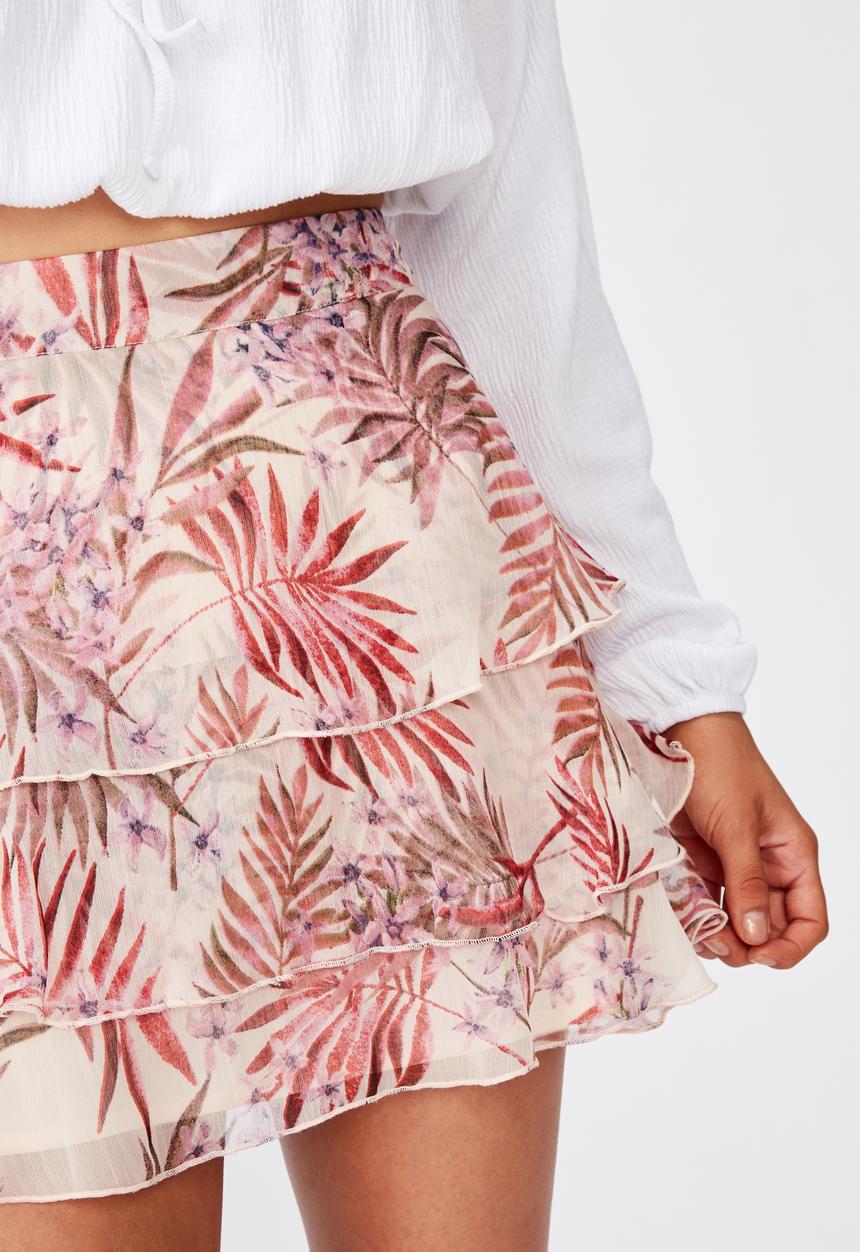 Cotton On - Piper mini skirt tessa tropical - icy cantelope