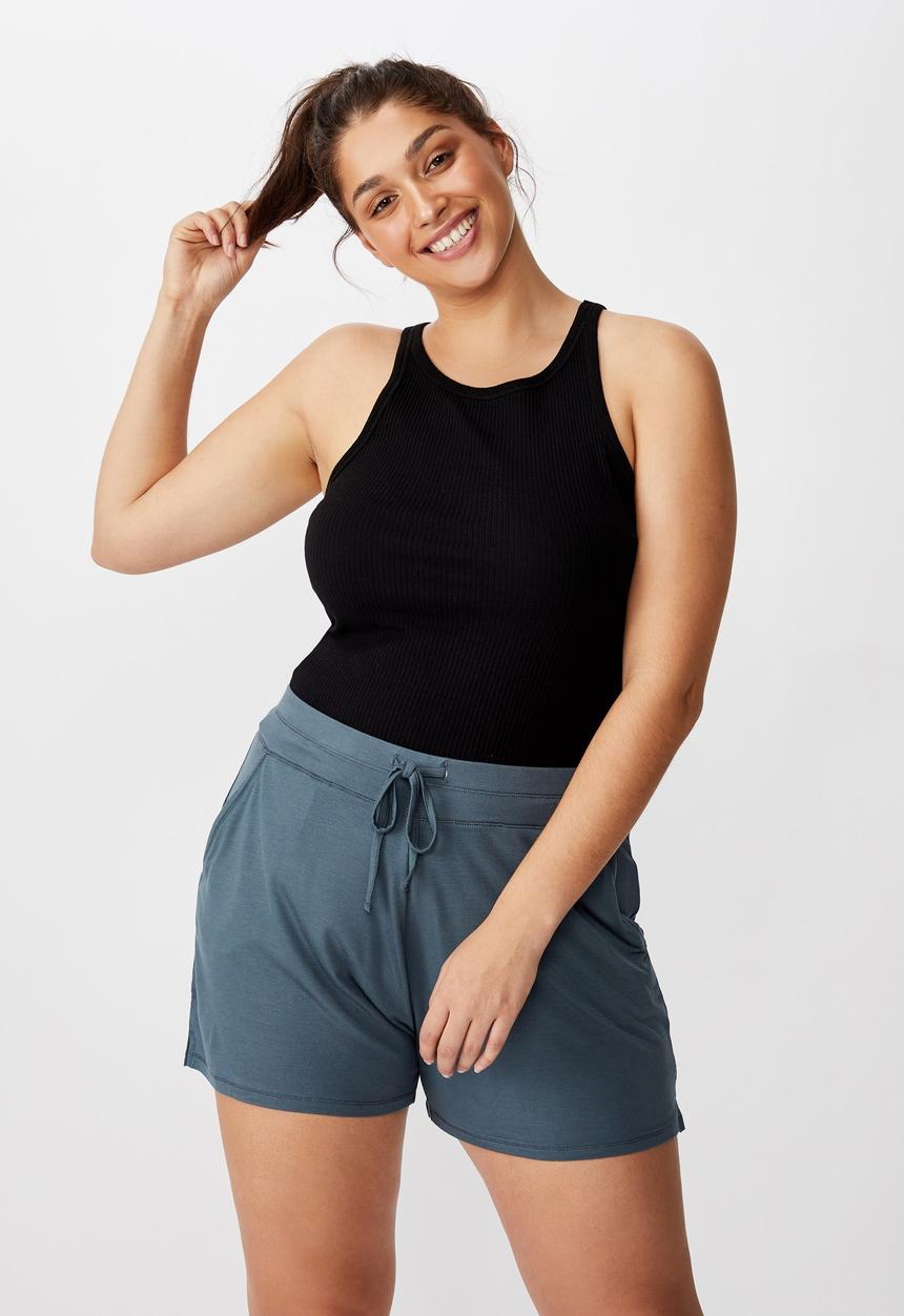 Cotton On - Curve sleep recovery shorts - blue 