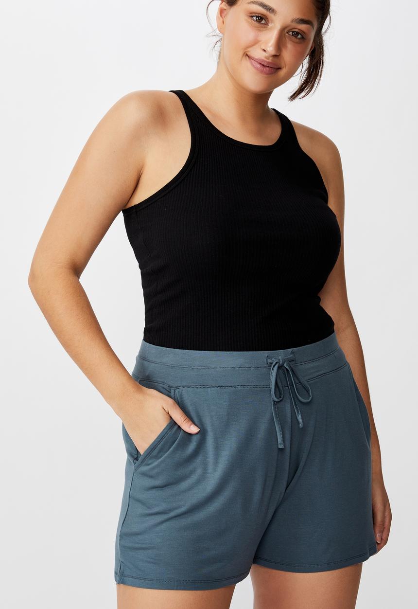 Cotton On - Curve sleep recovery shorts - blue 
