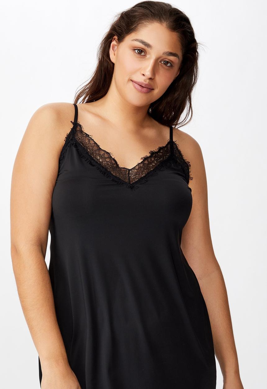 Cotton On - Curve slinky nightie - black