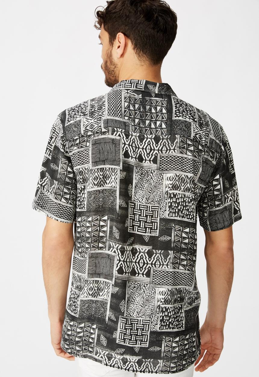 Cotton On - 91 short sleeve shirt - black & white 