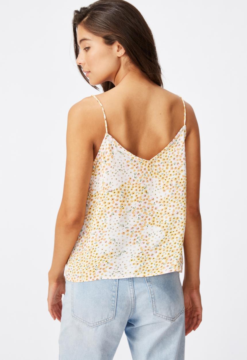 Cotton On - Astrid cami mandy multi ditsy - white & yellow