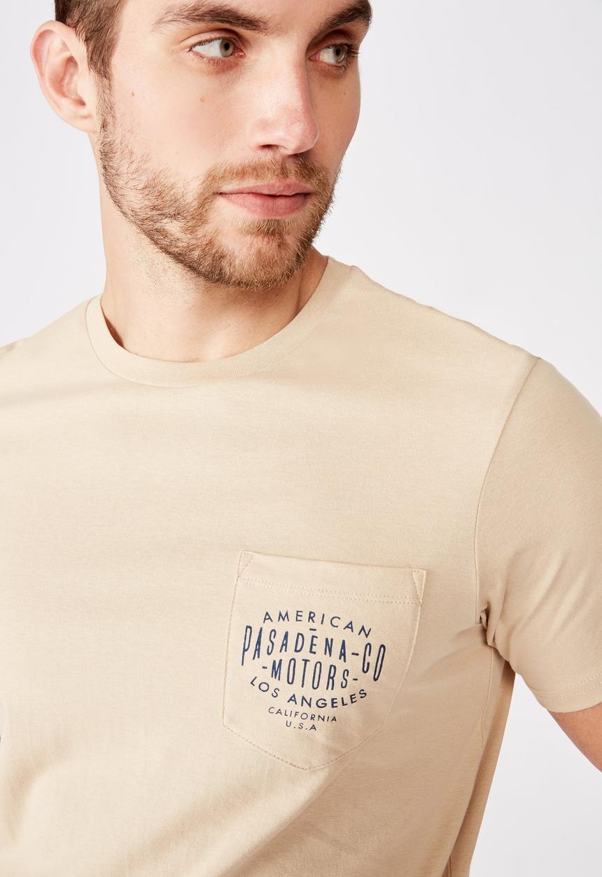 Cotton On - Tbar text short sleeve tee - tan
