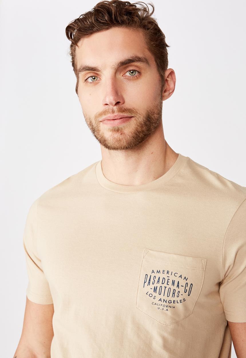 Cotton On - Tbar text short sleeve tee - tan