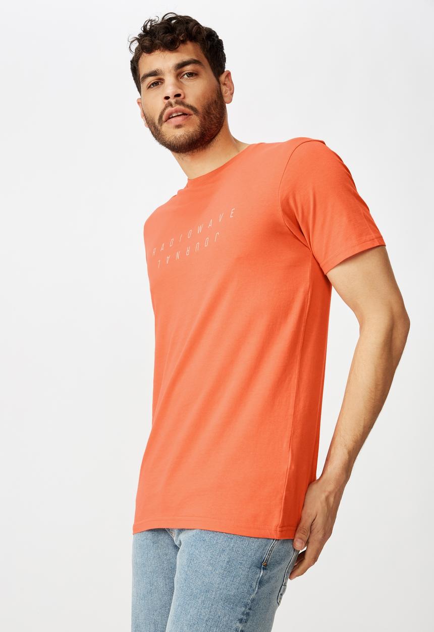 Cotton On - Tbar text short sleeve tee - orange