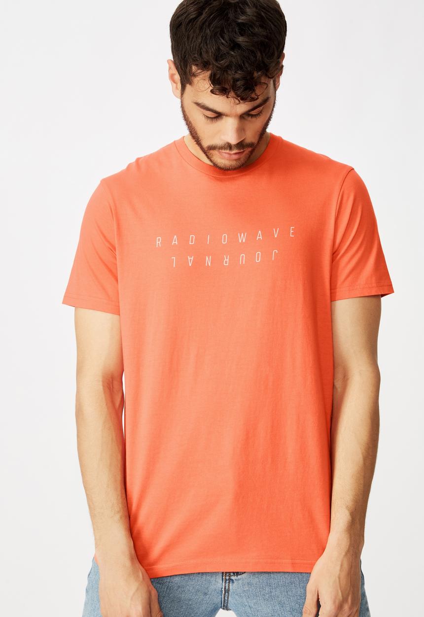 Cotton On - Tbar text short sleeve tee - orange