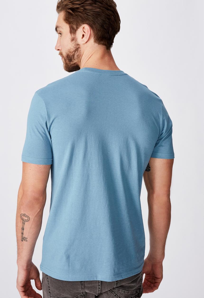 Cotton On - Tbar text short sleeve tee - blue