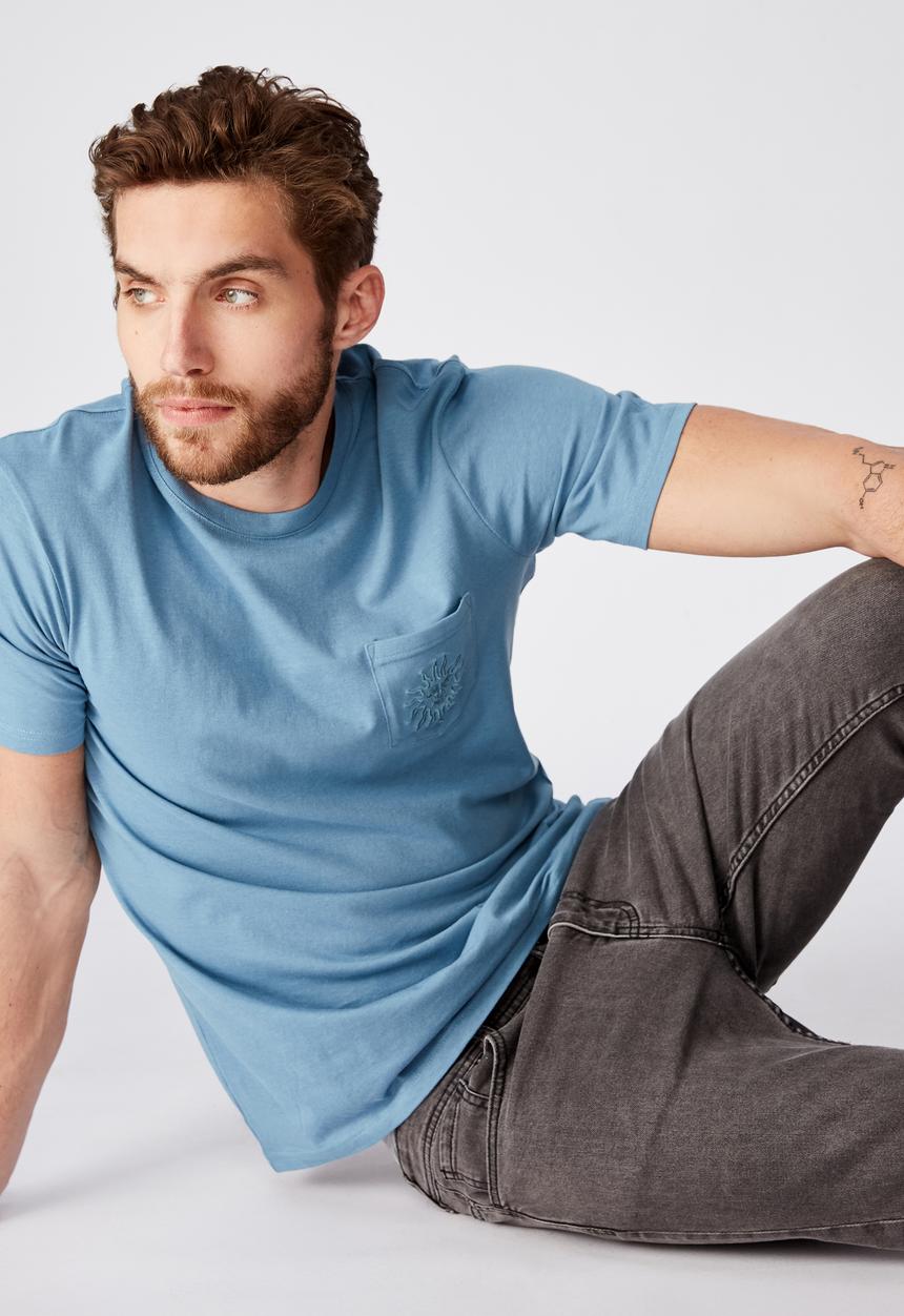 Cotton On - Tbar text short sleeve tee - blue