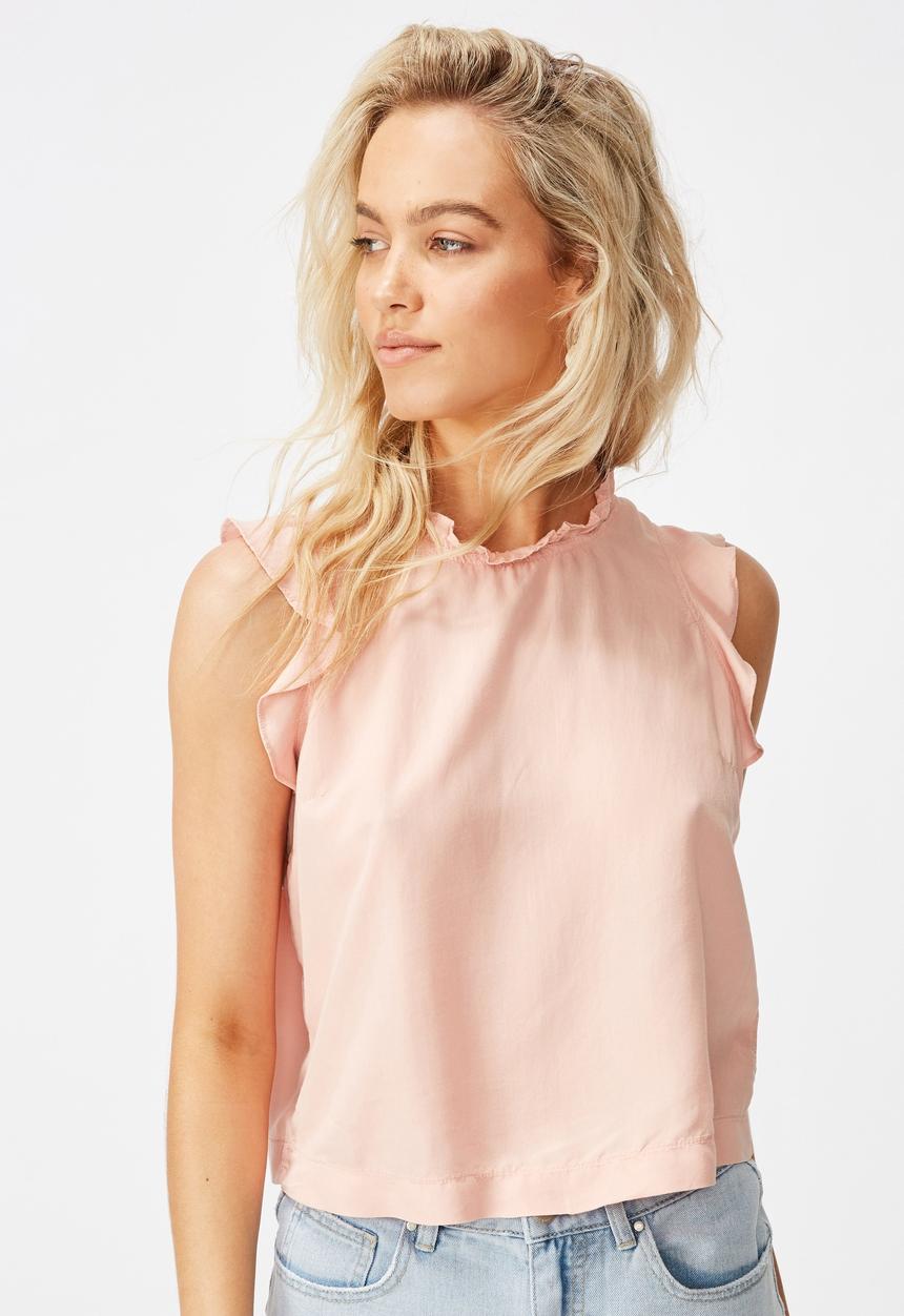 Cotton On - Sunny days sleeveless frill tank - pink