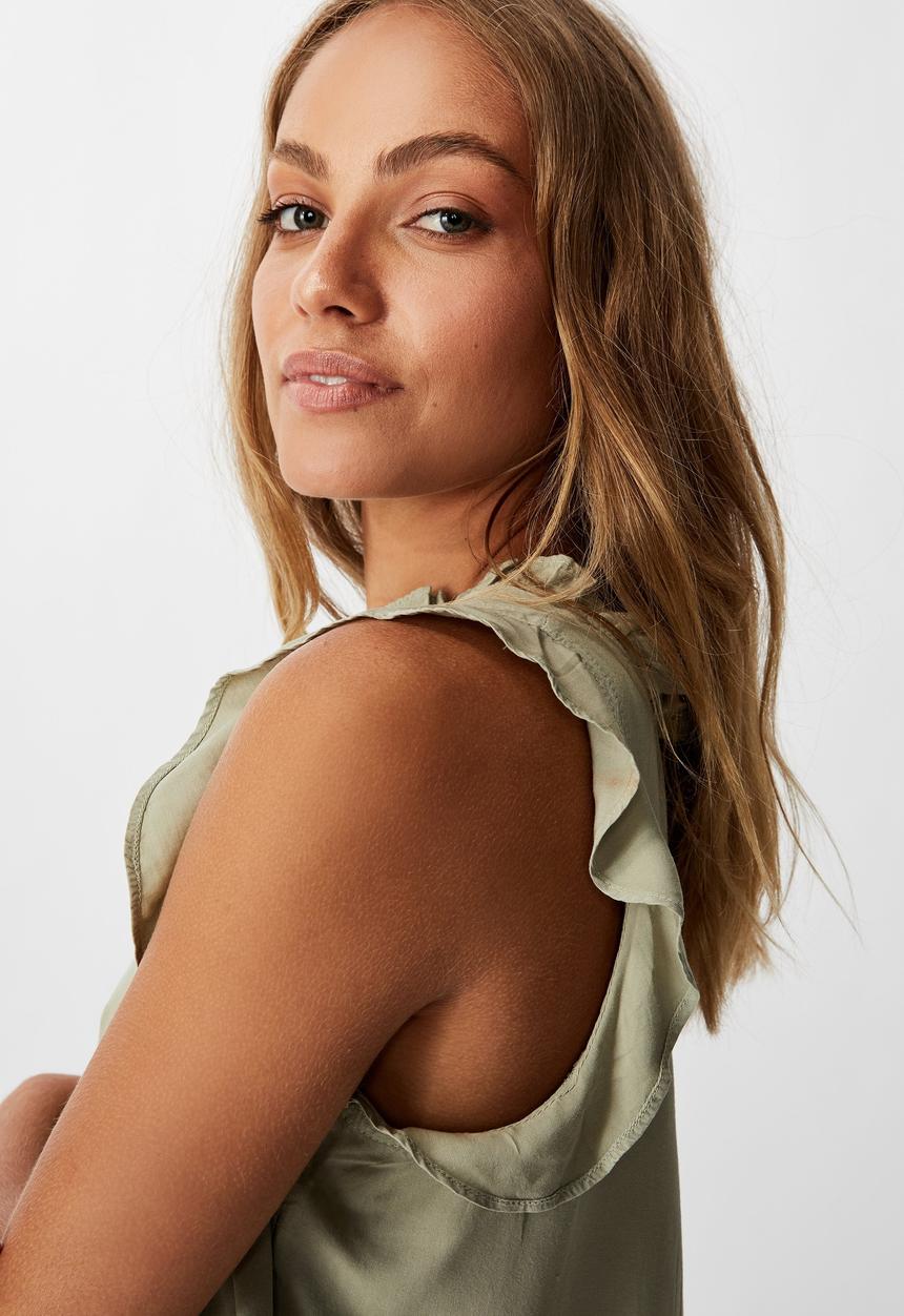 Cotton On - Sunny days sleeveless frill tank - green