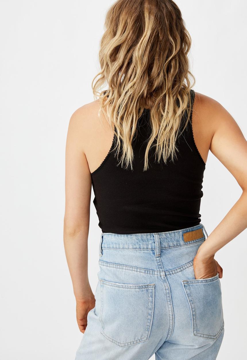 Cotton On - The sweetheart tank top - black