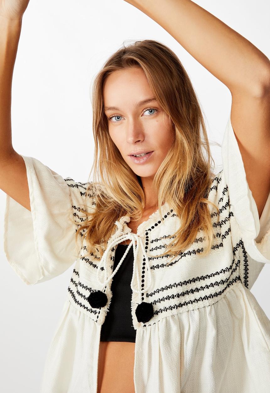 Cotton On - Embellished summer jacket - black & neutral