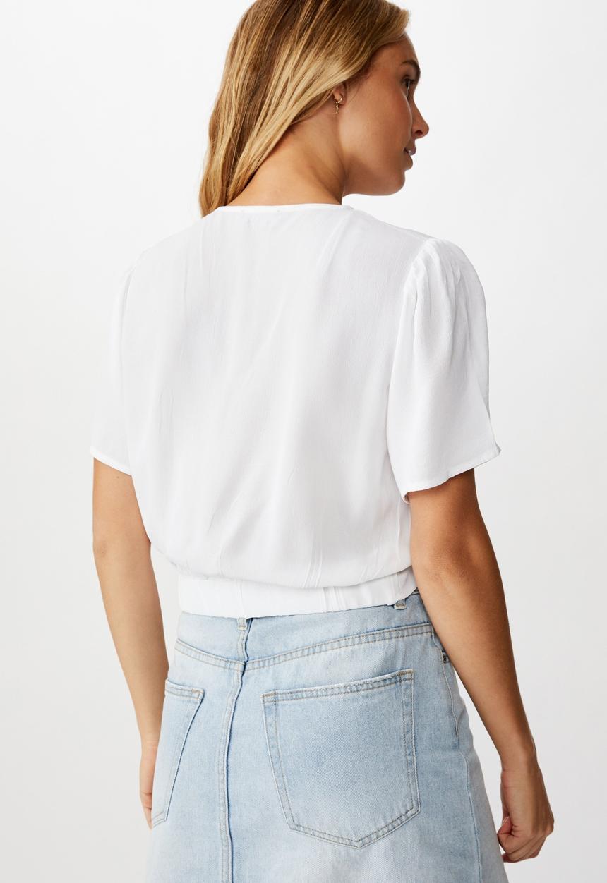 Cotton On - The ultimate rouched front tea blouse - white