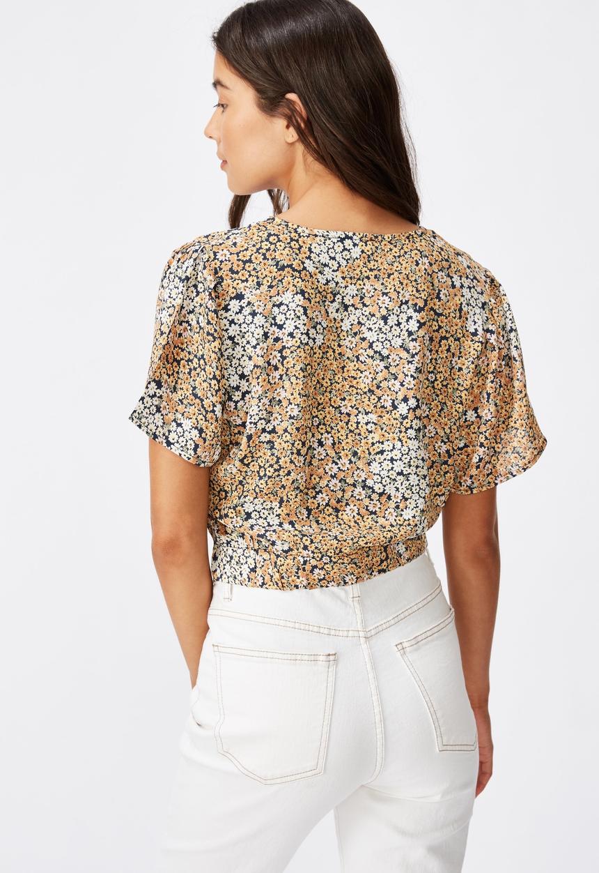 Cotton On - The ultimate rouched front tea blouse mandy multi ditsy - multi