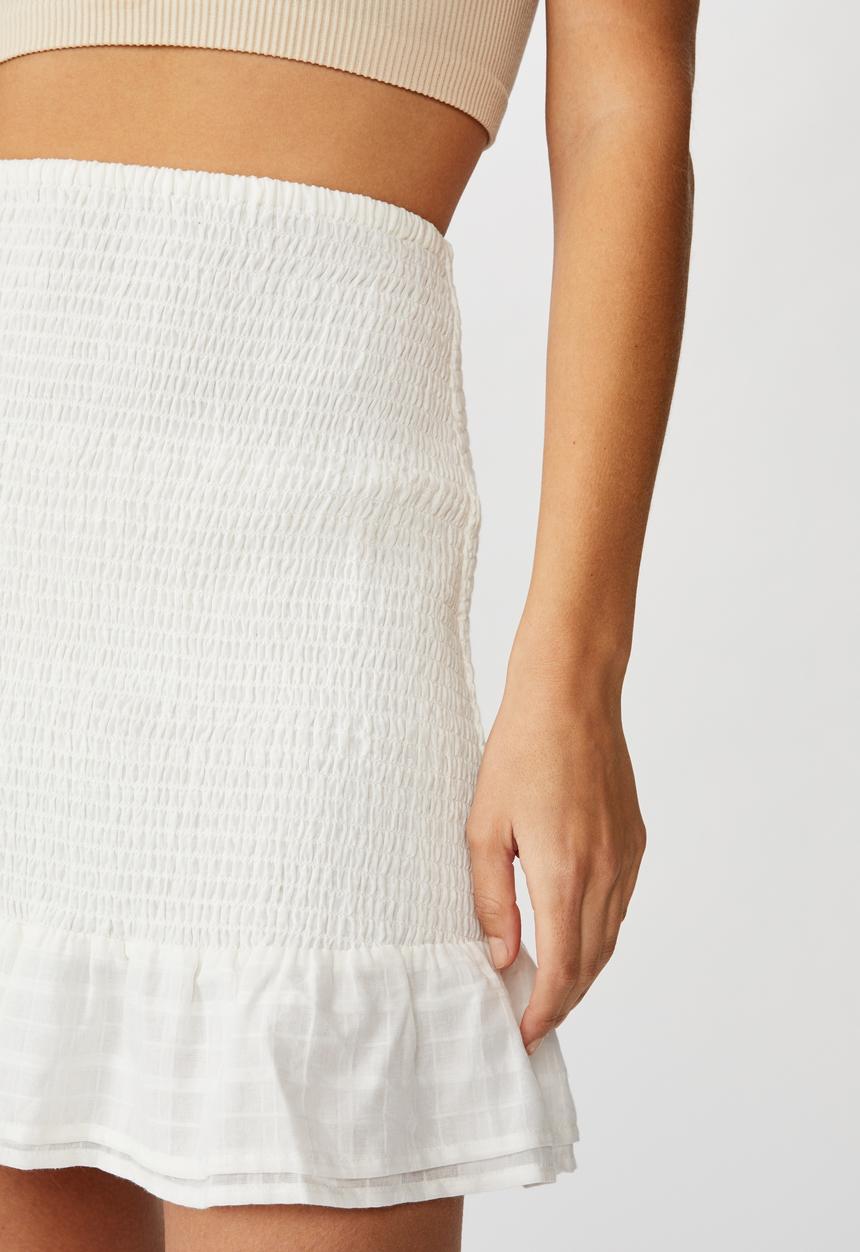 Cotton On - Shirred mini skirt - white
