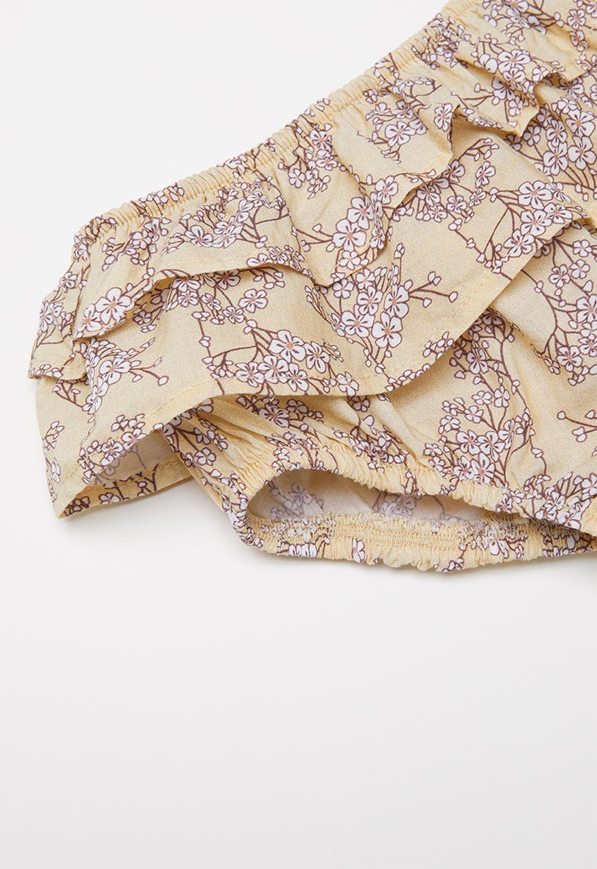 Sticky Fudge - Lilly frill diaper cover - beige & white