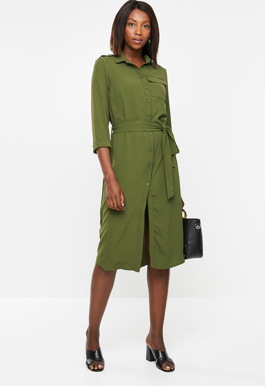 edit - Utility shirt dress - khaki