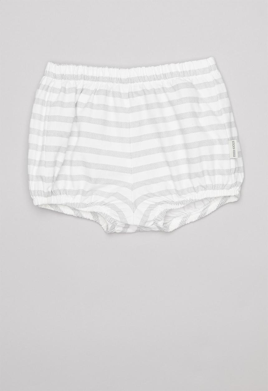 Sticky Fudge - Stripe basic diaper cover - grey & white