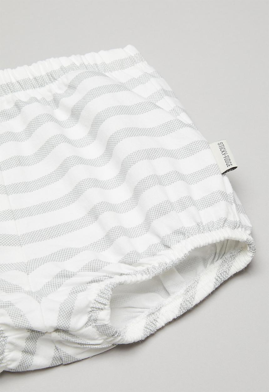 Sticky Fudge - Stripe basic diaper cover - grey & white