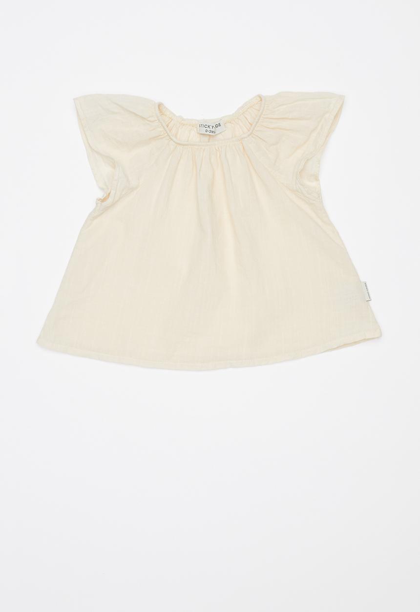 Sticky Fudge - Angora cap sleeve blouse - beige