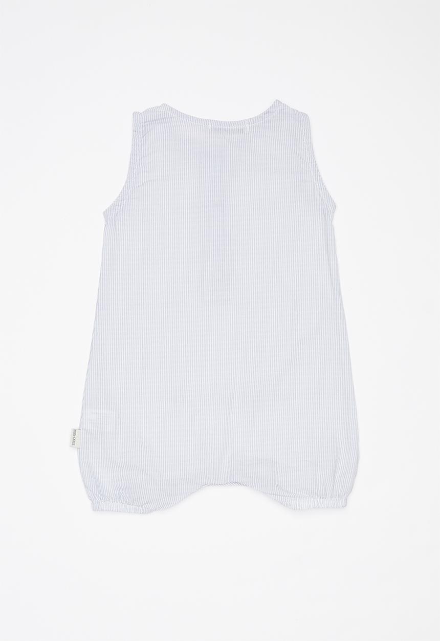 Sticky Fudge - Fine stripe sleeveless romper - blue & white 
