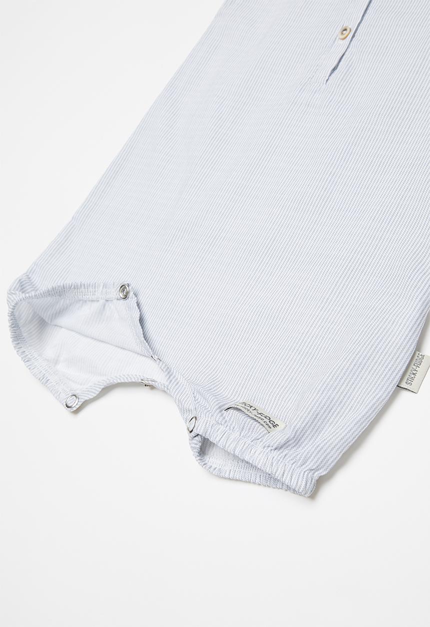 Sticky Fudge - Fine stripe sleeveless romper - blue & white 