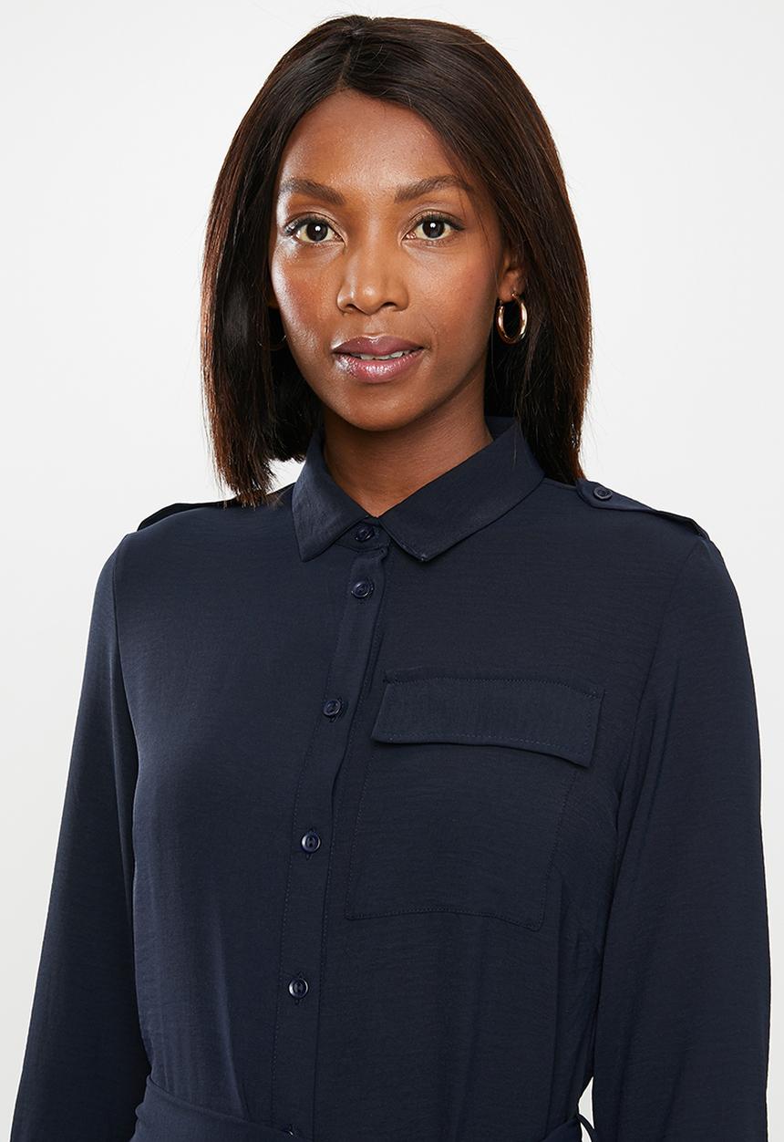 edit - Utility shirt dress - navy