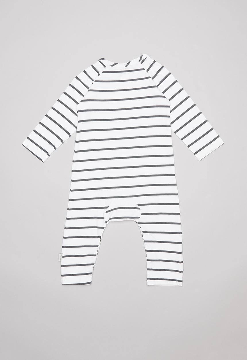 Sticky Fudge - Stripe long sleeve babygrow - black & white