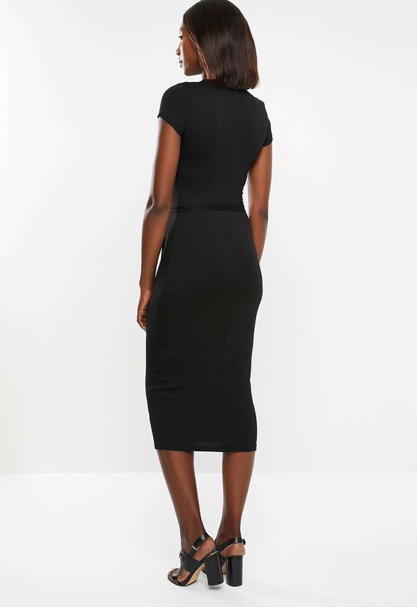 edit - Midi bodycon - black