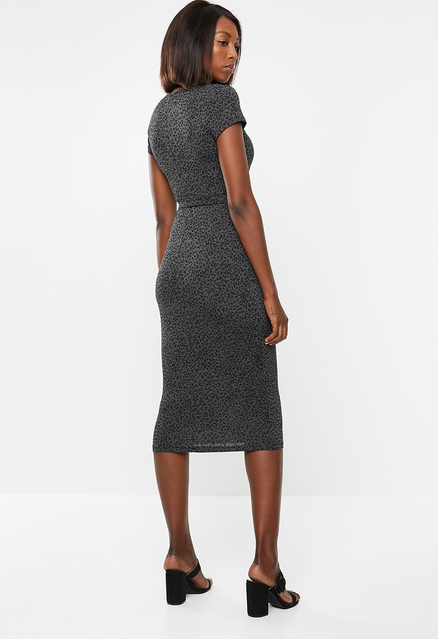 edit - Midi bodycon - black & grey