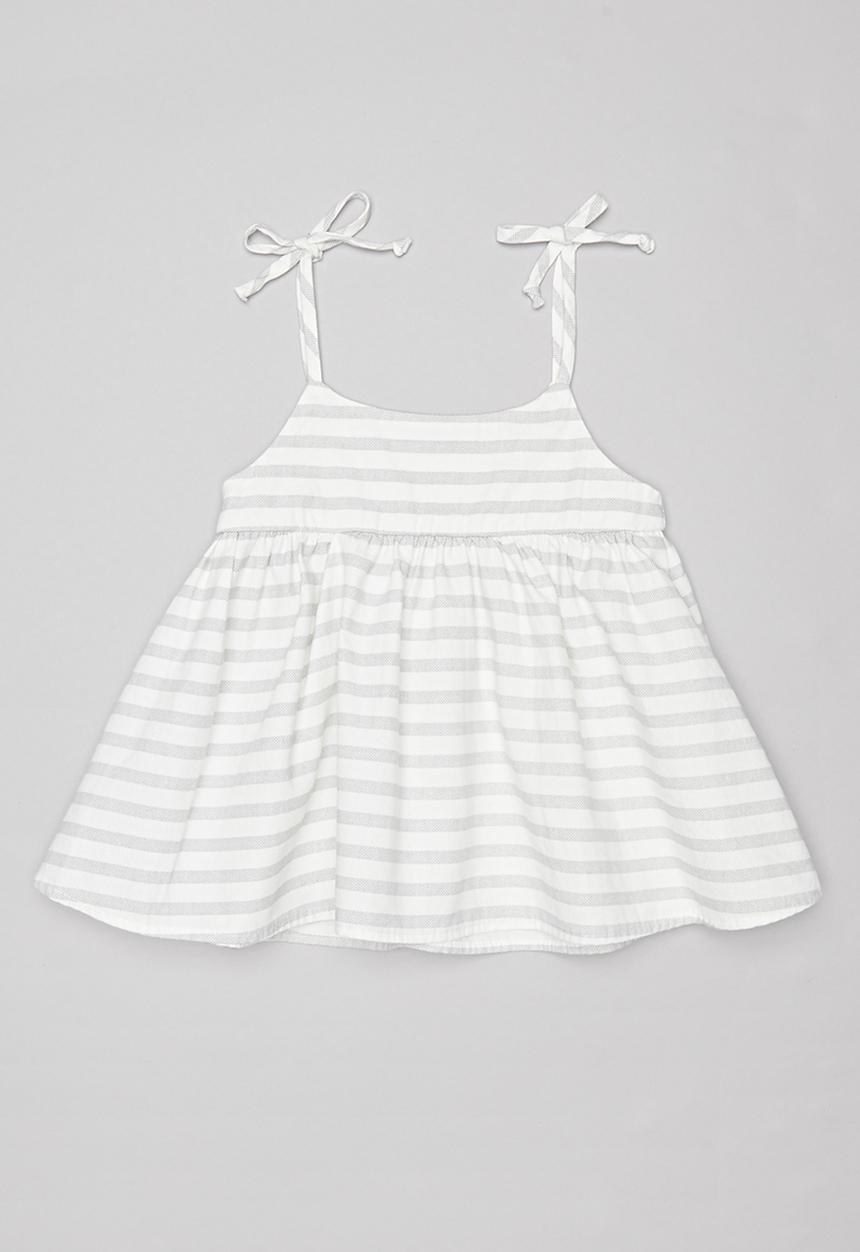 Sticky Fudge - Stripe summer dress - grey & white