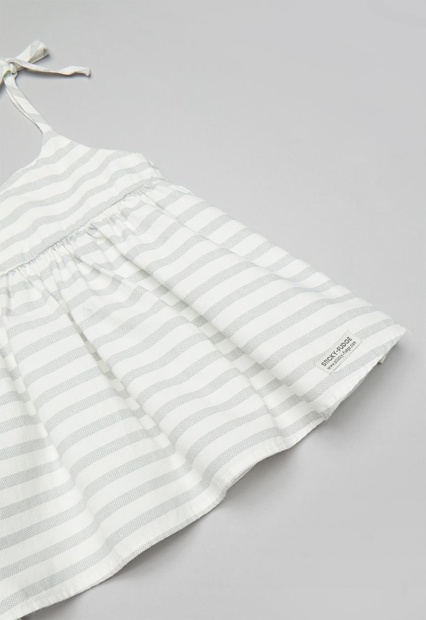 Sticky Fudge - Stripe summer dress - grey & white