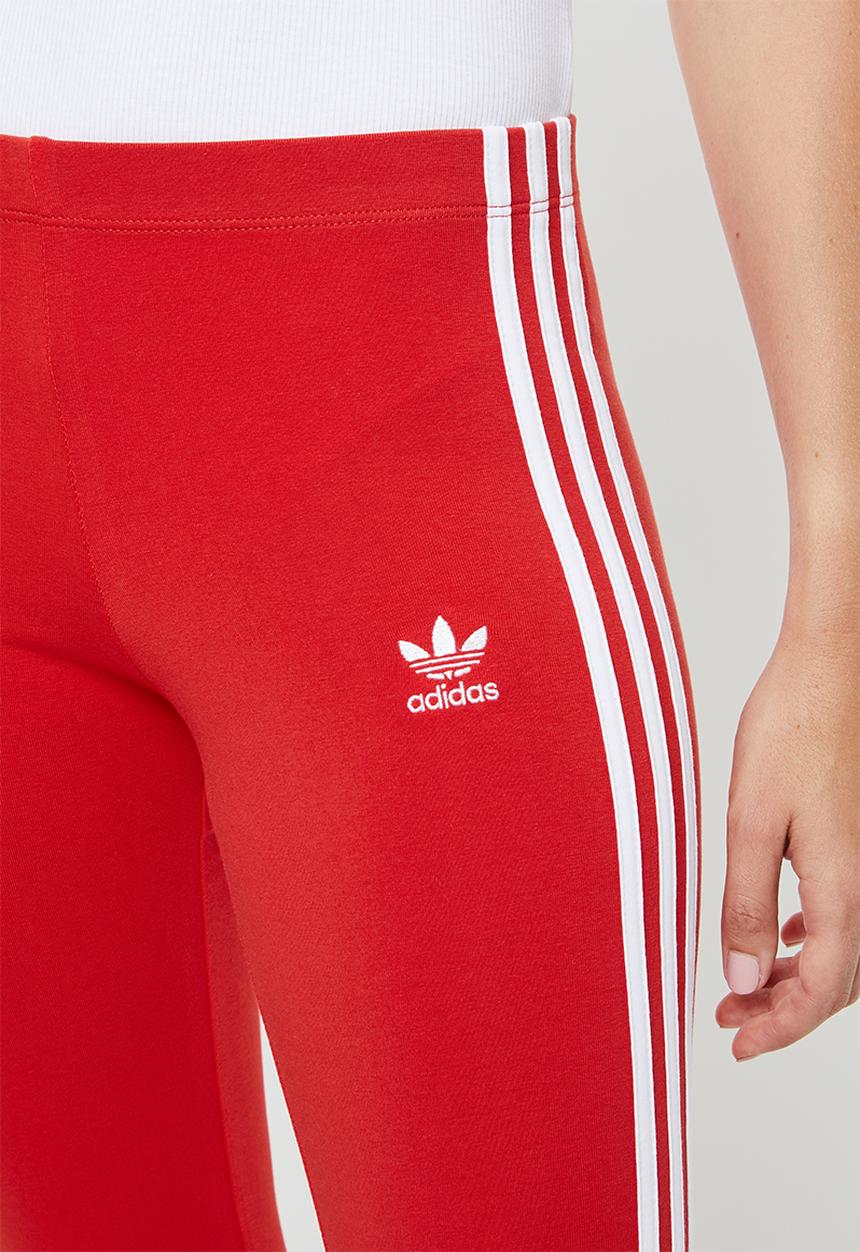 adidas Originals - Adicolour 3 stripe leggings - red