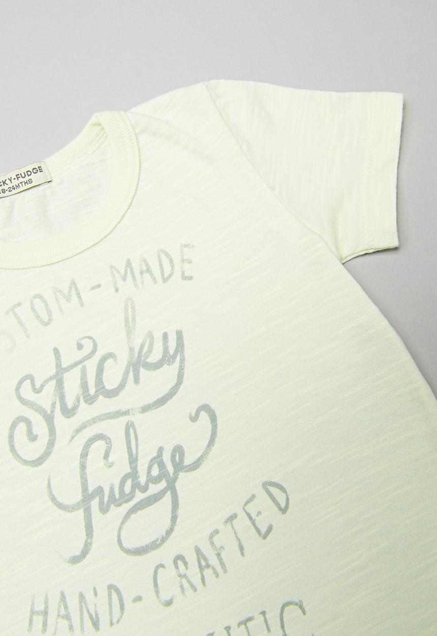 Sticky Fudge - Custom made basic T-shirt - faded green