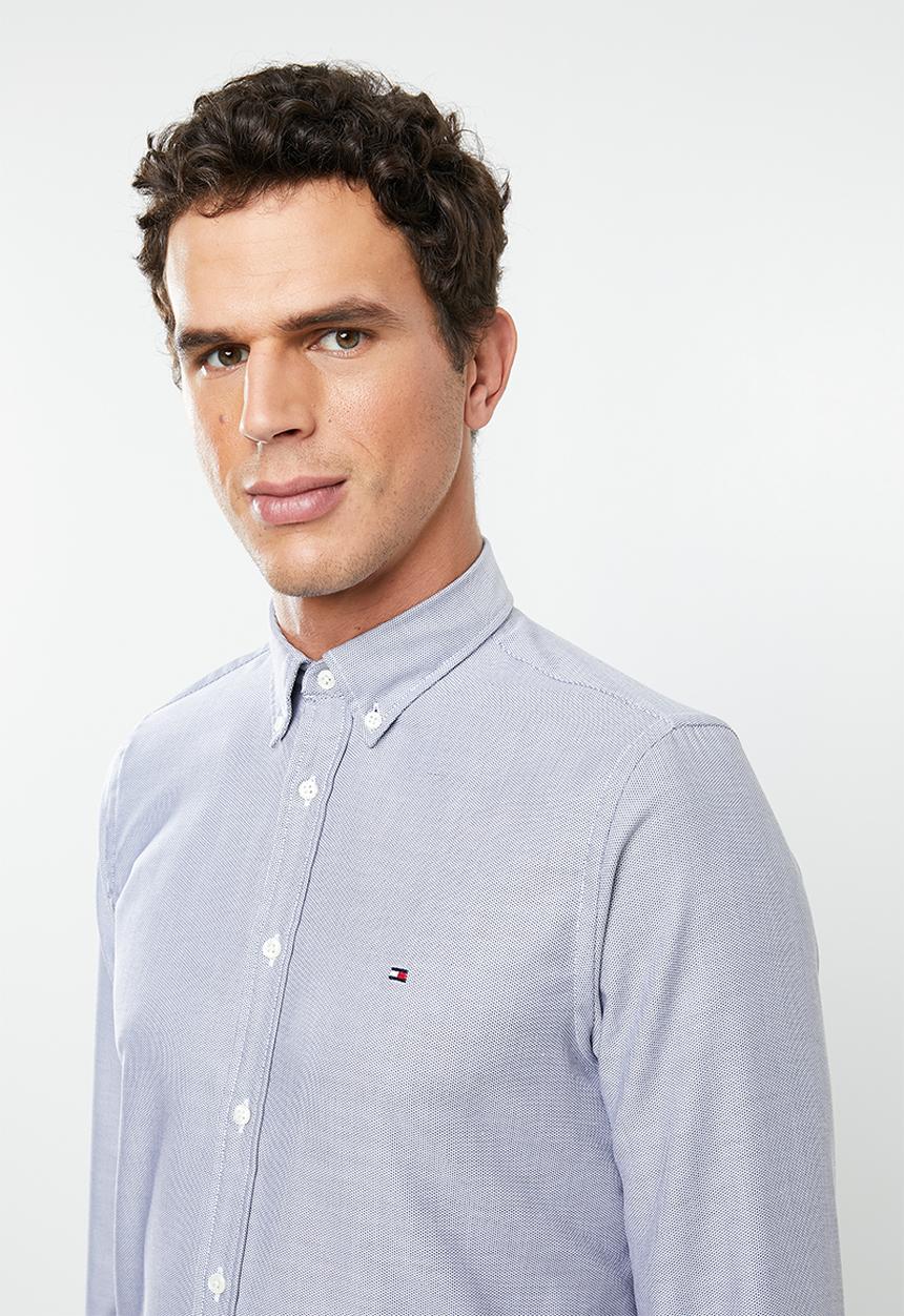Tommy Hilfiger - Slim essential dobby shirt - grey