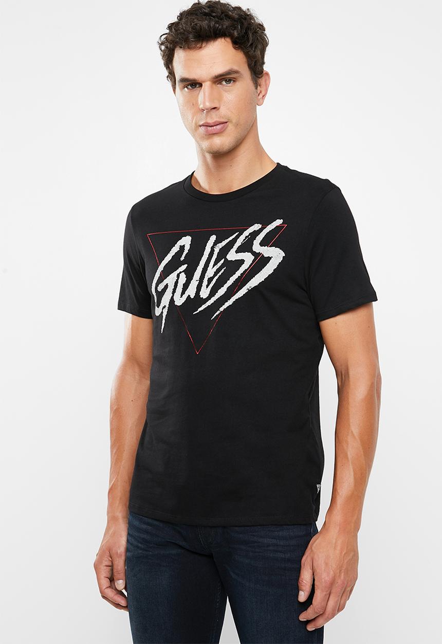 GUESS - Punk rock logo crew neck tee - black