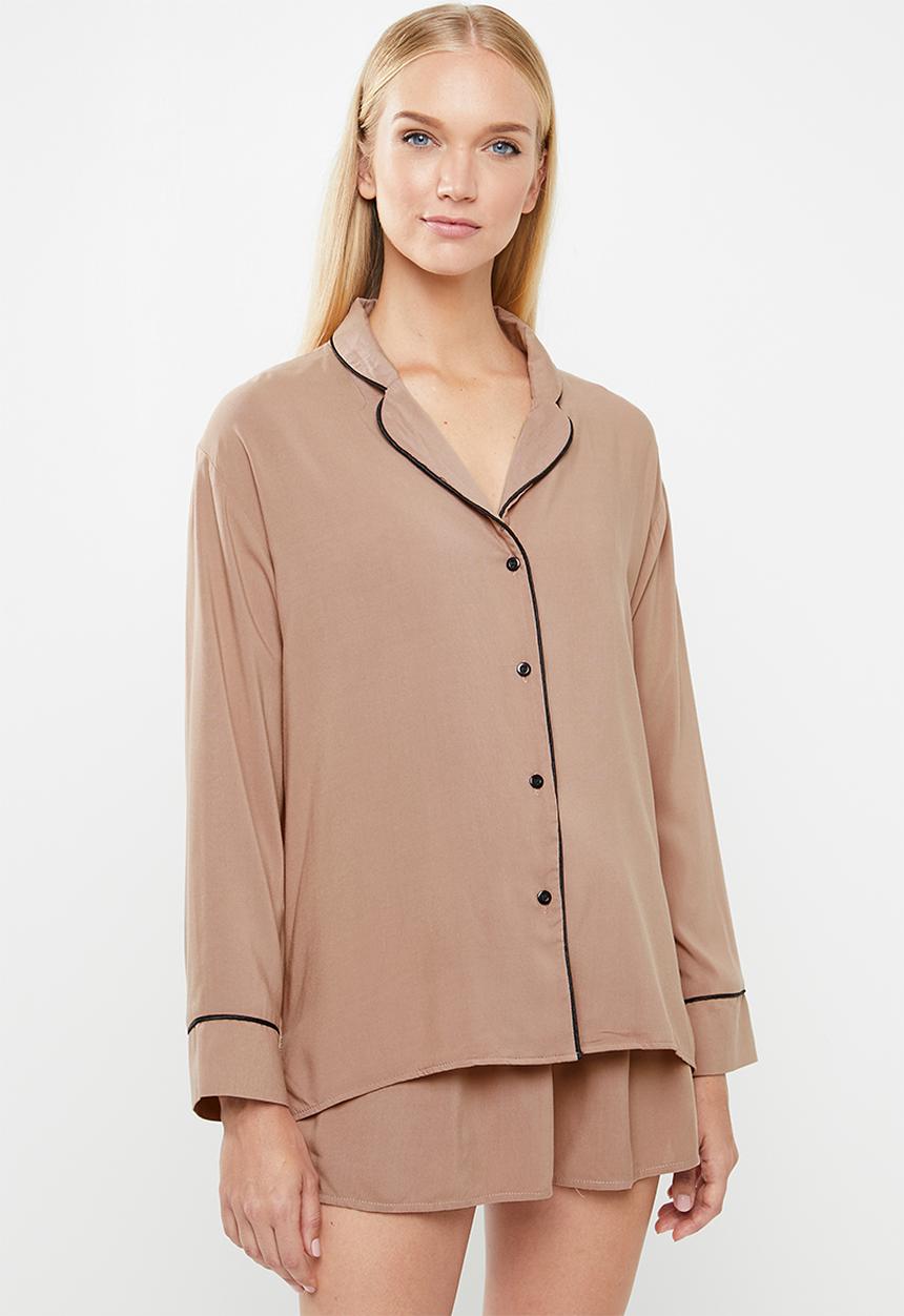 Superbalist - Sleep shirt & shorts set - neutral