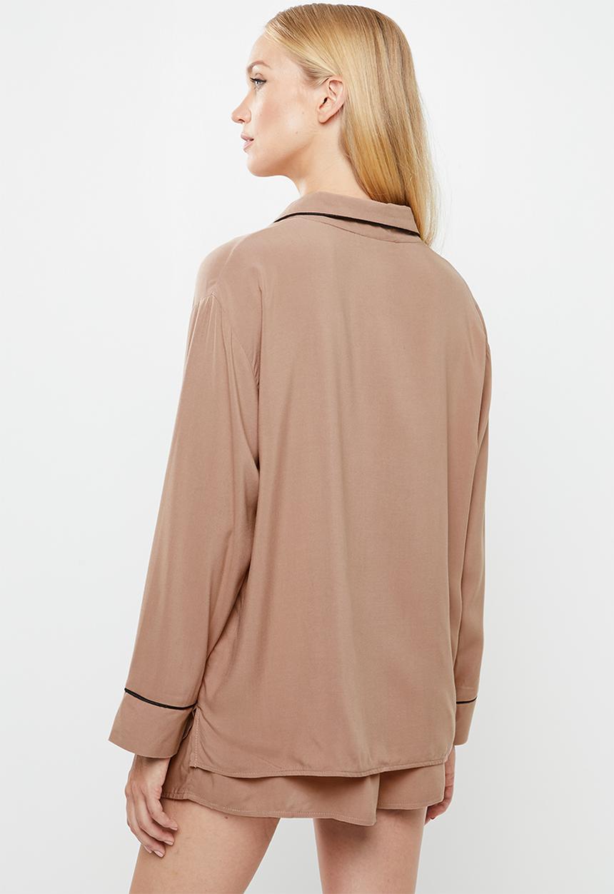 Superbalist - Sleep shirt & shorts set - neutral