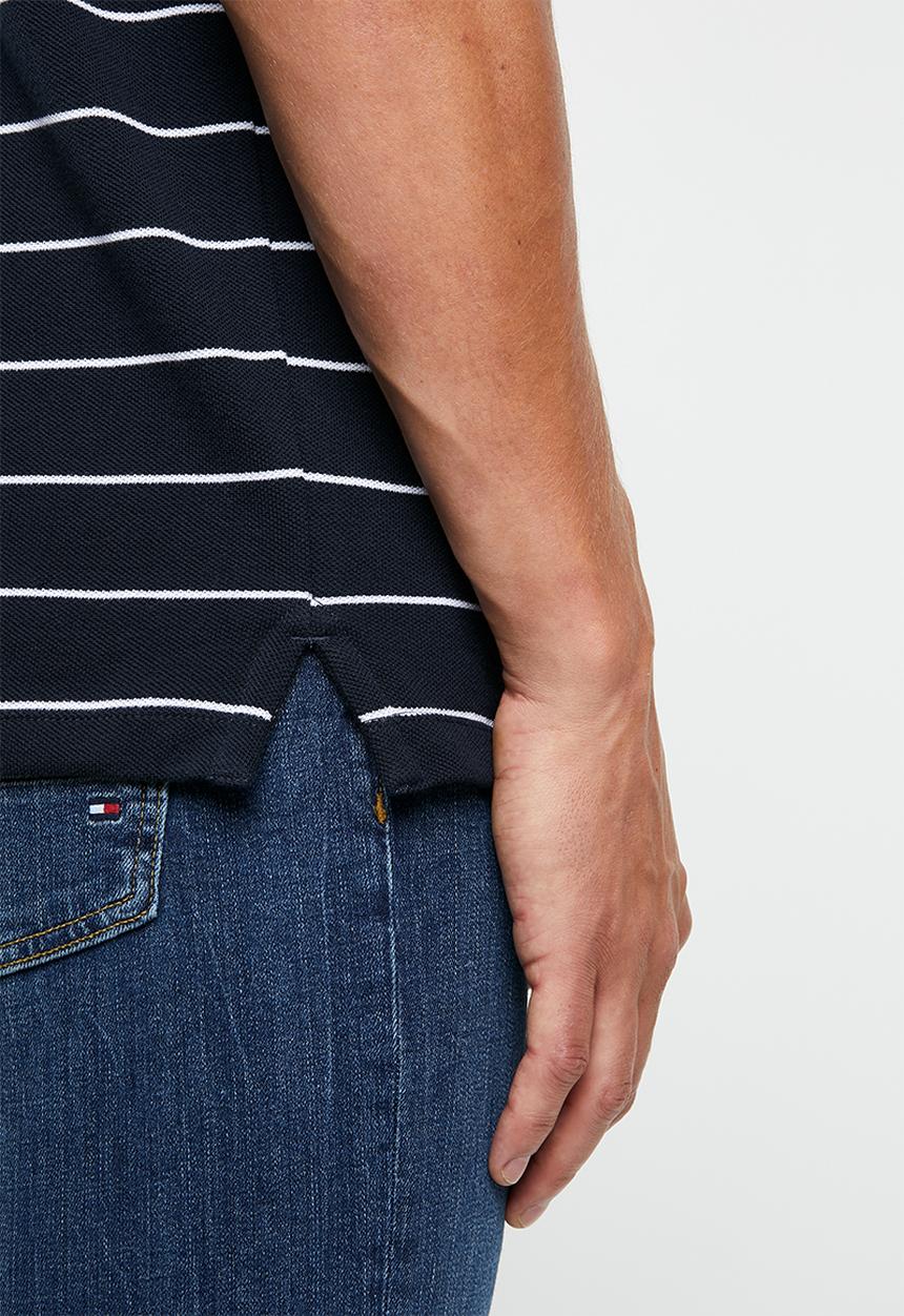 Tommy Hilfiger - Tjm essential fine stripe polo - navy & white
