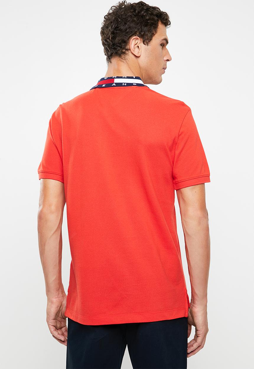 Tommy Hilfiger - Tjm flag neck polo - red